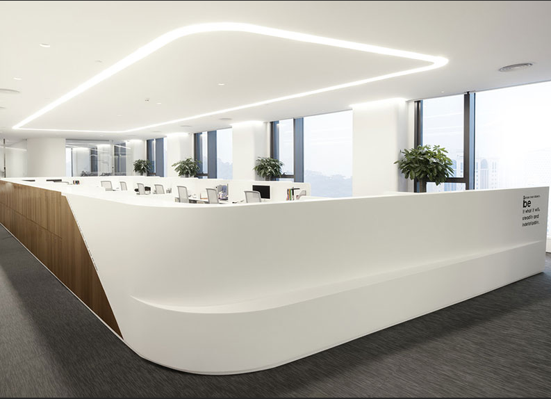 弧形架构设计元素融合办公空间