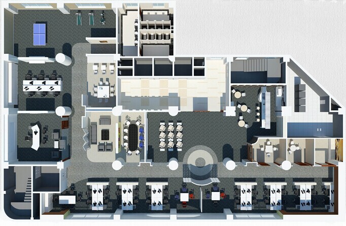 办公室设计鸟瞰图