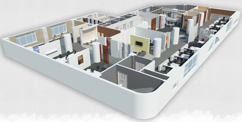 办公室设计鸟瞰图