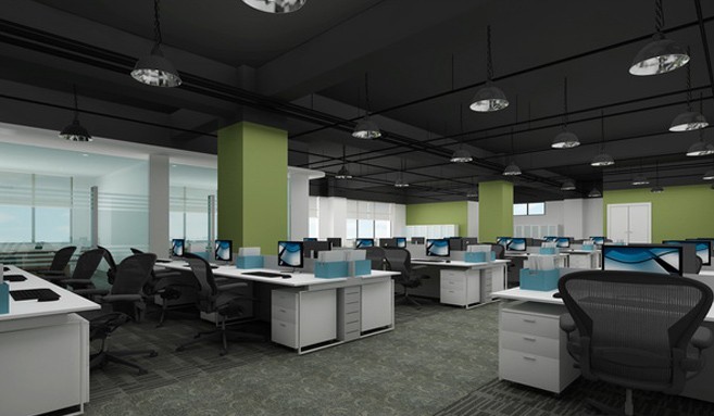 办公区设计效果图