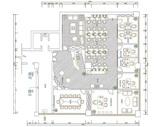 办公室装修平面图表现内容